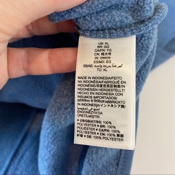 Amazon Essentials Fleece Vest Blue XL Full Zip Sleeveless High Collar Pockets - Picture 3 of 7